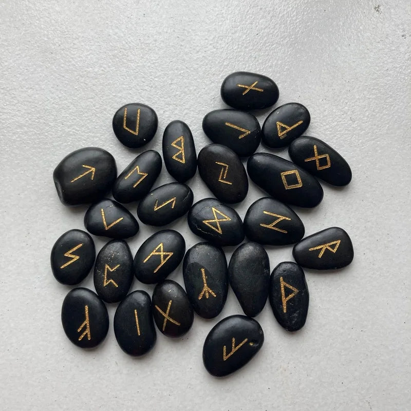 25pcs/set Engraved Viking Rune Stones