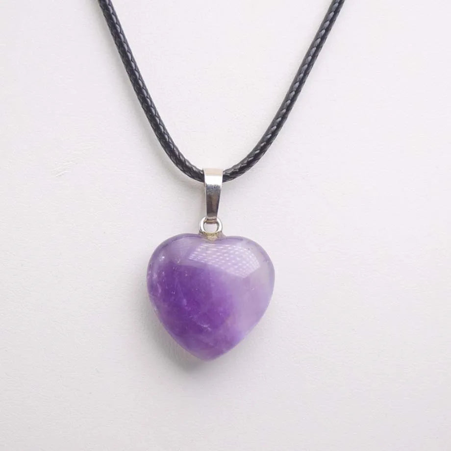 Natural Gemstone Heart Shaped Pendant