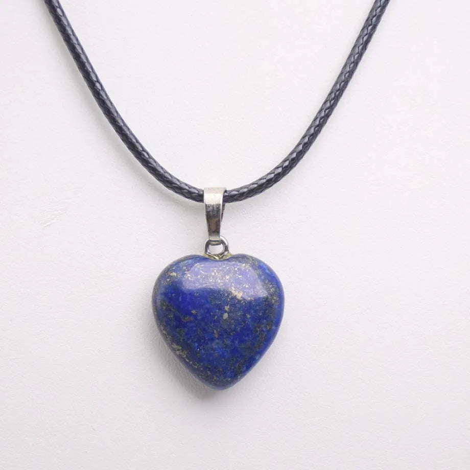 Natural Gemstone Heart Shaped Pendant